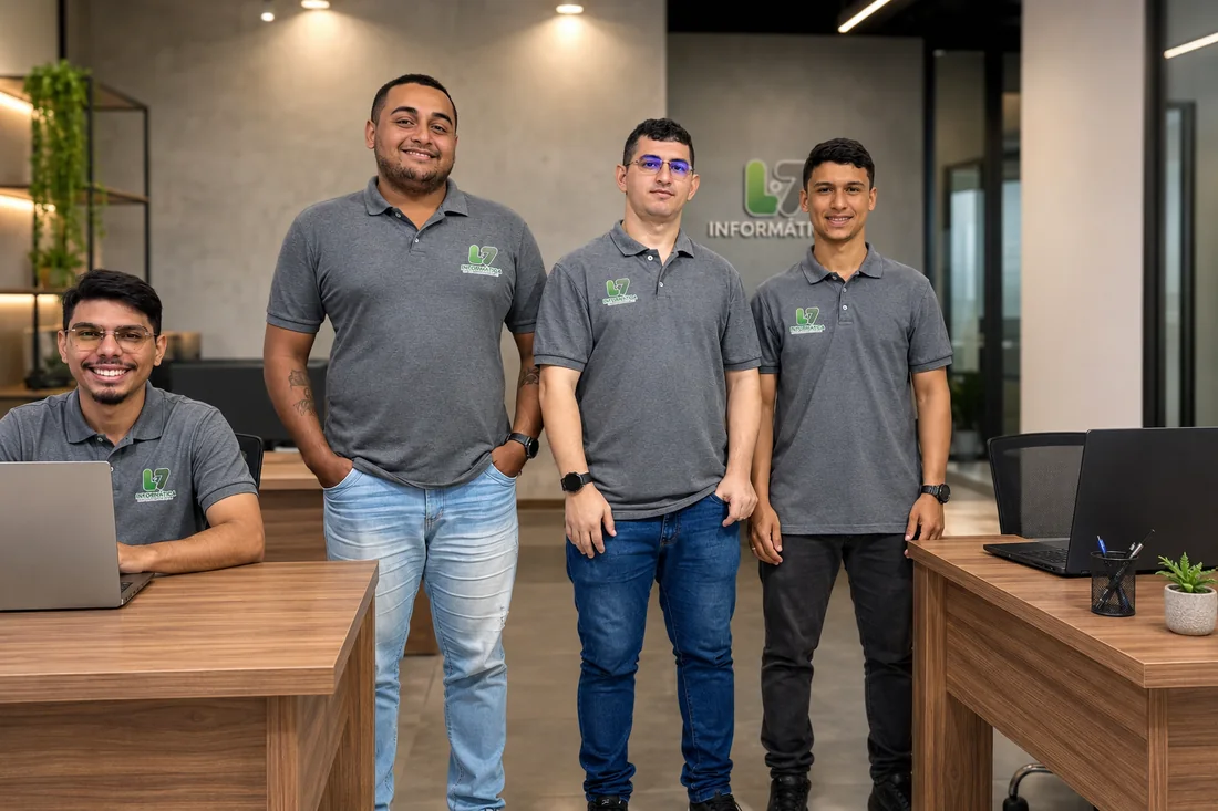 Equipe da L7 Informática no escritório em Fortaleza